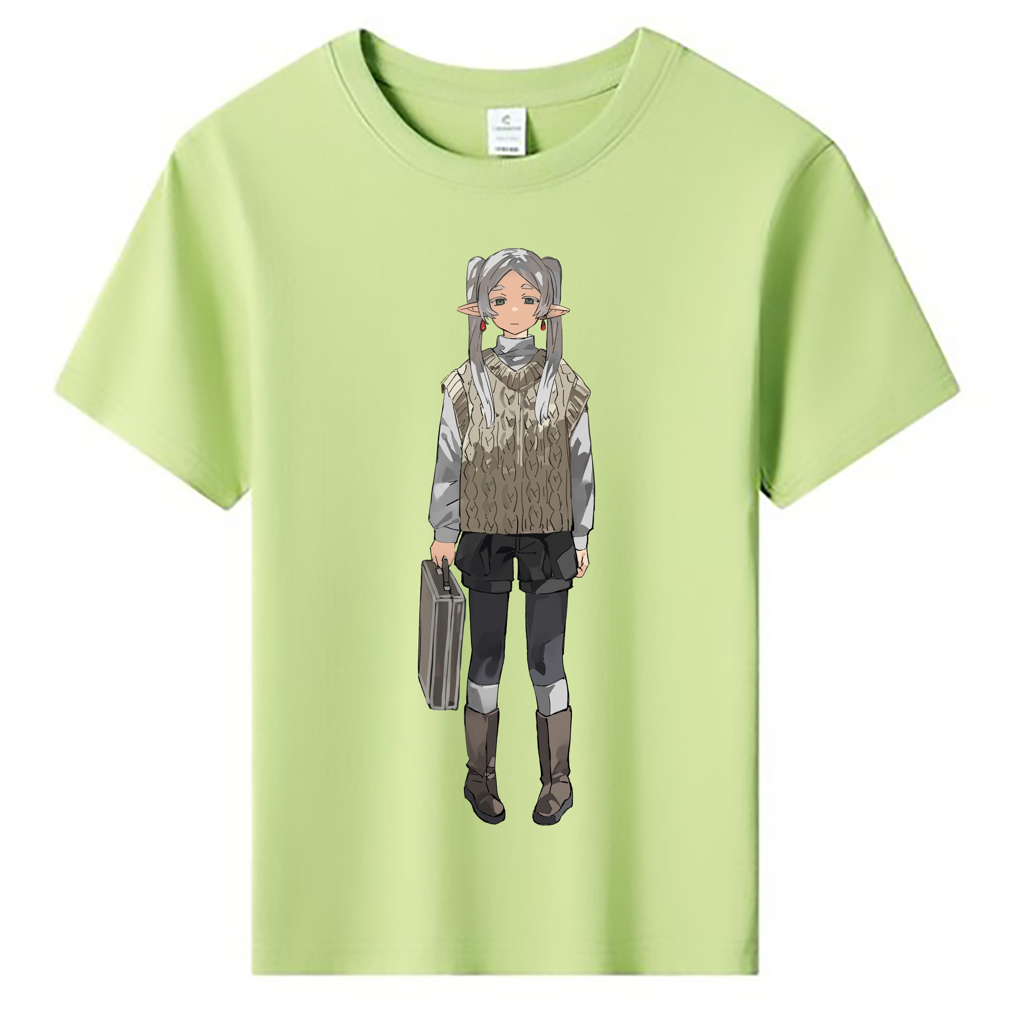 （画像用） 葬送のフリーレン Frieren 綿100％キッズTシャツ（フロントプリント）